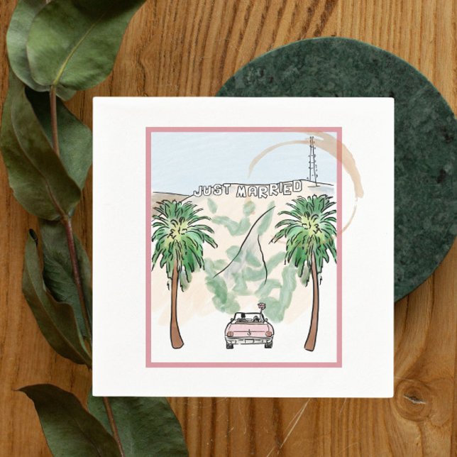 Los Angeles Just Married cocktail  Napkin (Creator Uploaded)