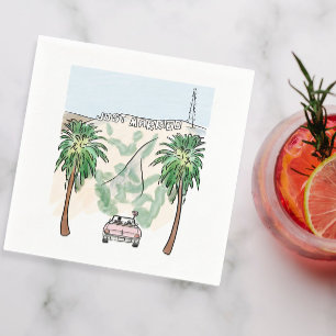 Los Angeles Just Married cocktail  Napkin