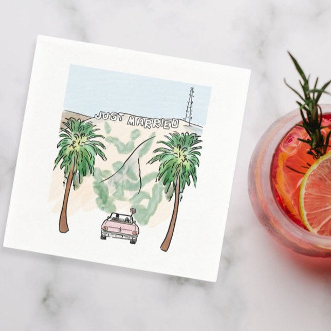 Los Angeles Just Married cocktail  Napkin (Creator Uploaded)