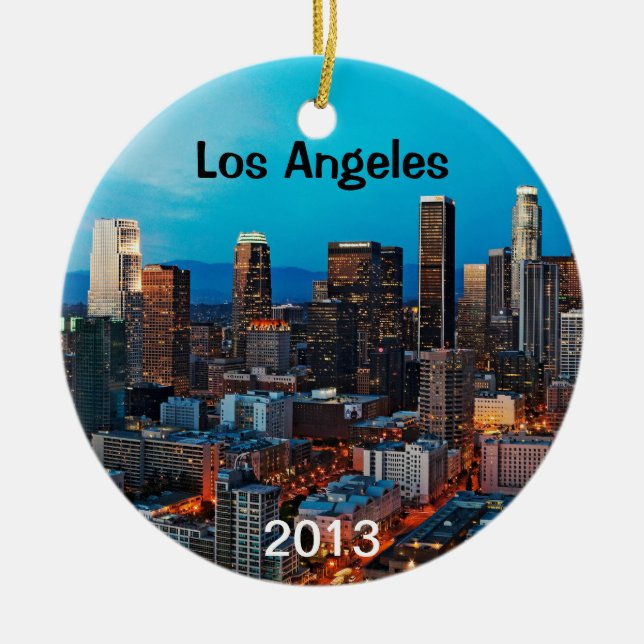 Los Angeles Keepsake Ceramic Tree Decoration (Front)