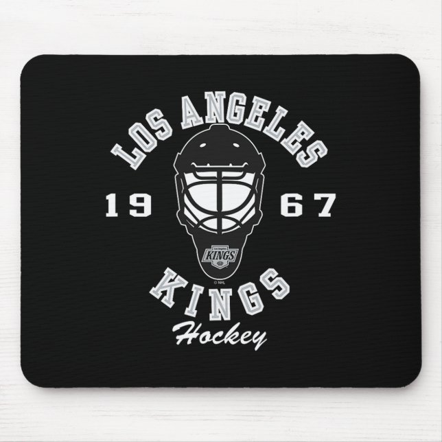 Los Angeles Kings Hockey Mask Dark Heather License Mouse Mat (Front)