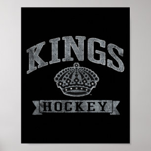 Los Angeles Kings Vintage Hockey Dark Heather Lice Poster