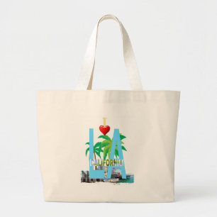 los angeles l a california city usa america large tote bag