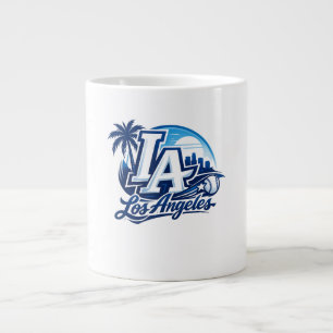Los Angeles LA Blue & White Urban Logo Large Coffee Mug
