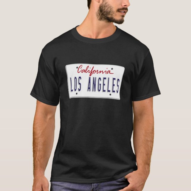 Los Angeles LA California License Plate US Graphic T-Shirt (Front)