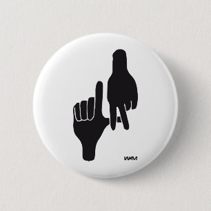 LOS ANGELES LA HAND SIGN 6 CM ROUND BADGE