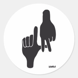 LOS ANGELES LA HAND SIGN CLASSIC ROUND STICKER