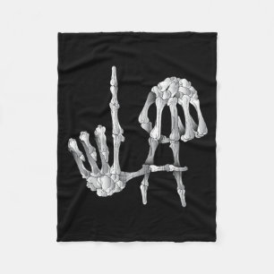 Los Angeles LA Hand Sign Funny Skeleton Halloween Fleece Blanket