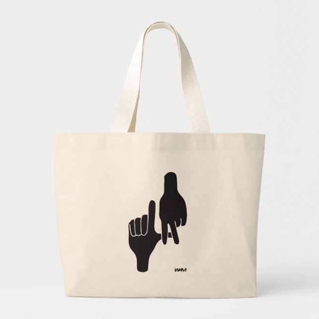 LOS ANGELES LA HAND SIGN LARGE TOTE BAG (Front)