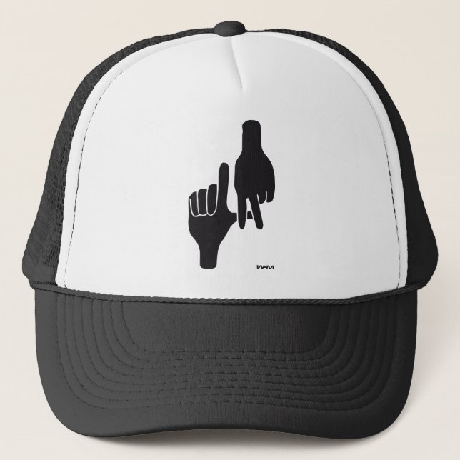 LOS ANGELES LA HAND SIGN TRUCKER HAT (Front)
