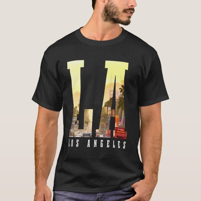 Los Angeles La Skyline California La T-Shirt (Front)