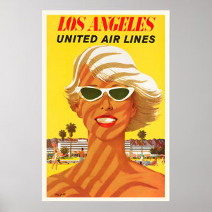 Los Angeles LA USA America Vintage Travel Poster