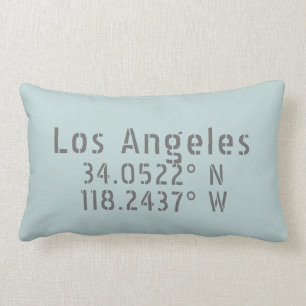Los Angeles Latitude Longitude Throw Pillow