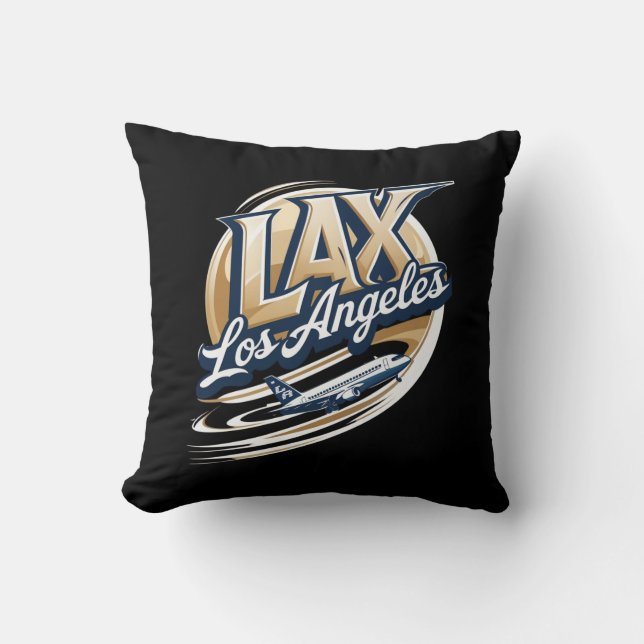 Los Angeles LAX Airport Code Throw Pillow (Front)