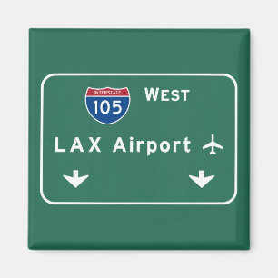 Los Angeles LAX Airport I-105 W Interstate Ca - Magnet