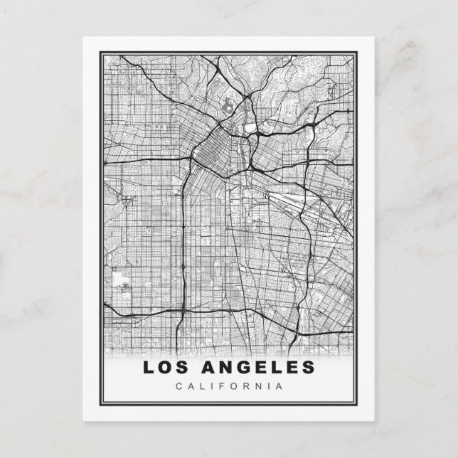 Los Angeles Map Holiday Postcard (Front)