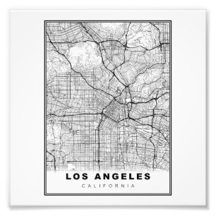 Los Angeles Map Photo Print