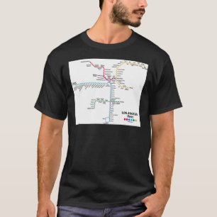 LOS ANGELES Metro Map Poster T-Shirt
