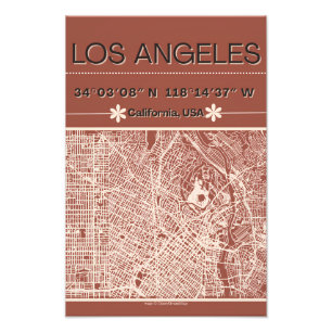 Los Angeles Minimal City Map Poster