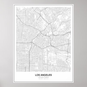 Los Angeles Minimalist Map Poster (Style 2)