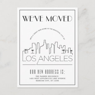 Los Angeles Modern Deco   Change of Address Announcement Postcard
