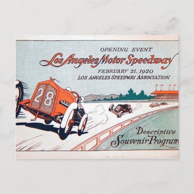 Los Angeles Motor Speedway Postcard (Front)