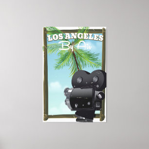Los Angeles Movie Camera travel poster Canvas Print