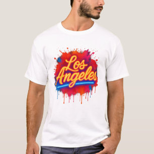 Los Angeles Neon Street Art Splash T-Shirt