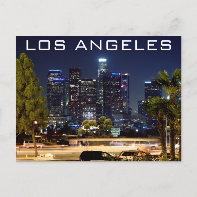 Los Angeles Night Paper Products Postcard (Front)