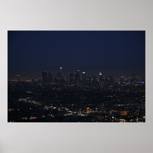Los Angeles Night Skyline Poster (Front)
