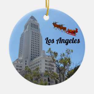 Los Angeles Panoramic Ceramic Ornament