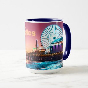 Los Angeles Pink & Blue Sunset Santa Monica Pier Mug