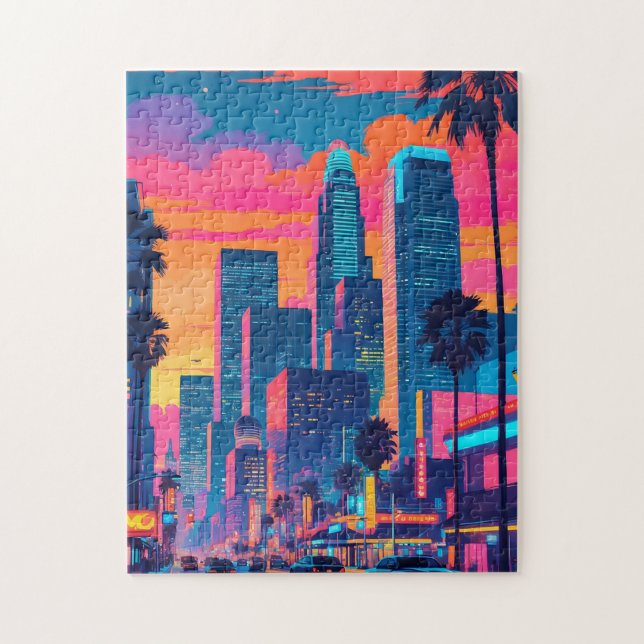 Los Angeles Pop Art Puzzle - Colourful California  (Vertical)
