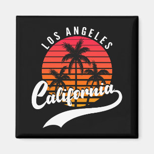 Los Angeles Retro Sunset And Palm Trees Magnet