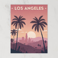 Los Angeles Retro Sunset with Palm Trees