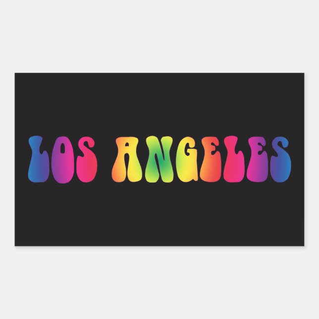 Los Angeles Retro Tie Dye Sticker (Front)