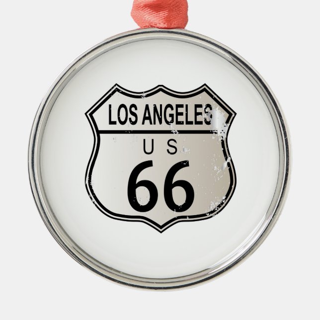 Los Angeles Route 66 Sign Metal Tree Decoration (Front)
