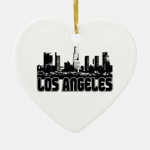 Los Angeles Skyline Ceramic Tree Decoration