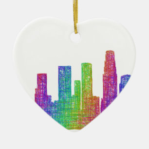 Los Angeles skyline Ceramic Tree Decoration