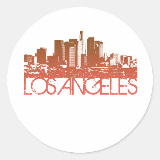 Los Angeles Skyline Design Classic Round Sticker