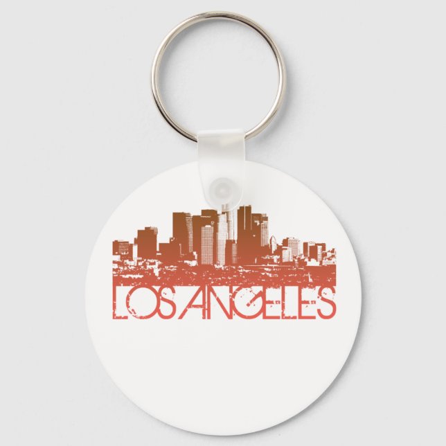 Los Angeles Skyline Design Key Ring (Front)