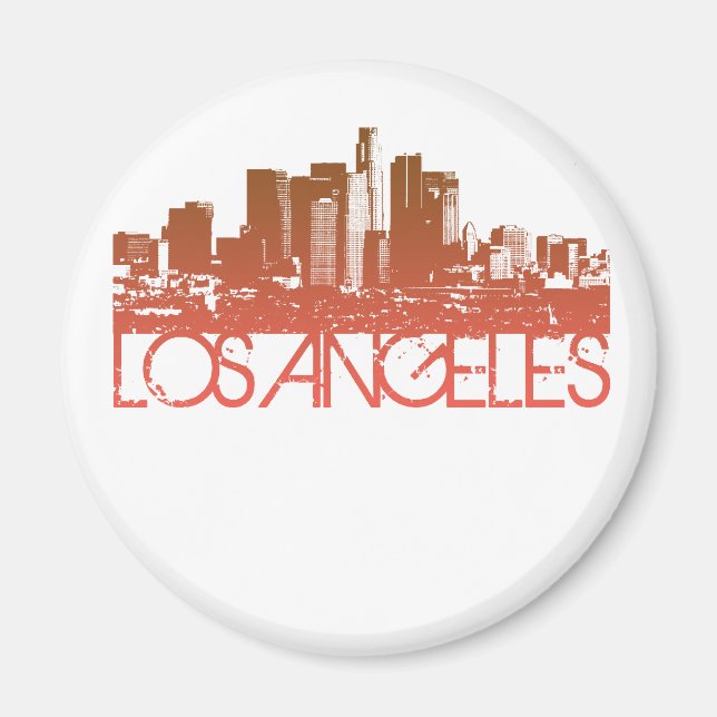 Los Angeles Skyline Design Magnet (Front)