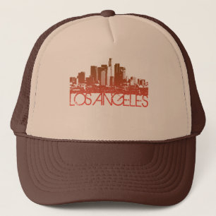 Los Angeles Skyline Design Trucker Hat