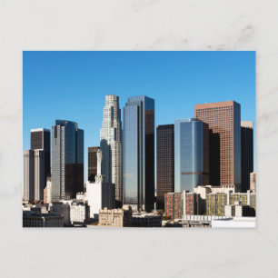 Los Angeles Skyline Downtown Holiday Postcard