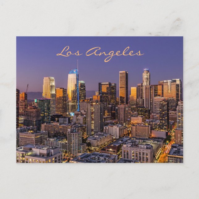 Los Angeles Skyline - Golden Light Postcard (Front)