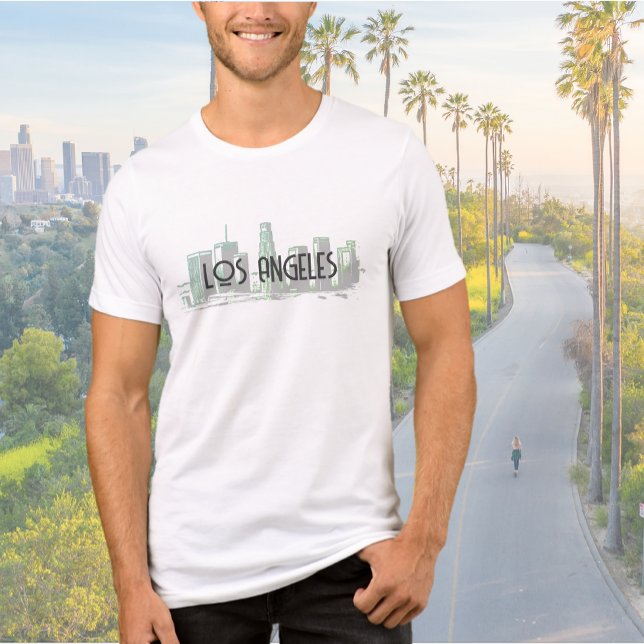 Los Angeles Skyline Graphic T-Shirt Tri-Blend Shirt (Creator Uploaded)