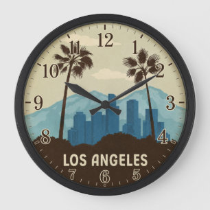 Los Angeles Skyline Large Clock