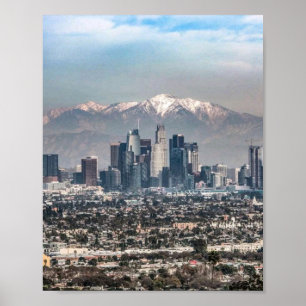 Los Angeles Skyline Poster   Downtown LA Cityscape