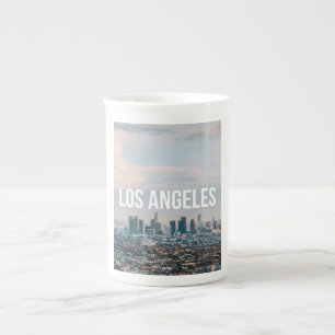 Los Angeles Skyline Retro City Aesthetic Travel Bone China Mug