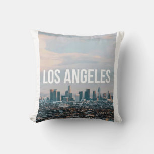 Los Angeles Skyline Retro City Aesthetic Travel Cushion